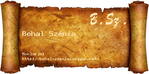 Behal Szénia névjegykártya
